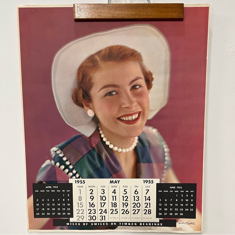 Vintage Calendar Girl Poster 1955 May original Condition.